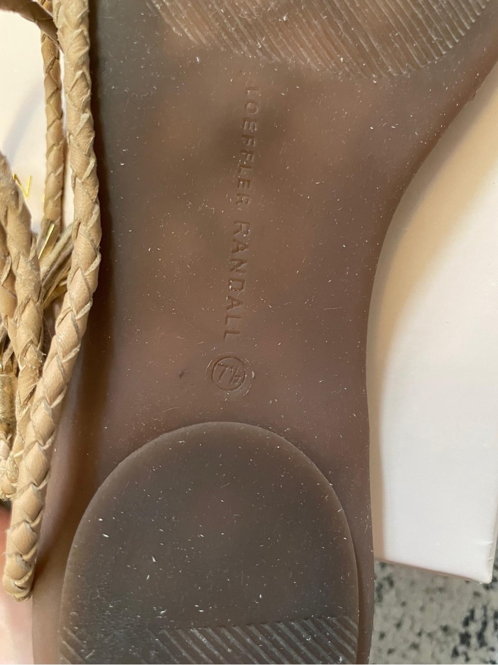 Loeffler Randall Tan Braided Pom-Pom Tassel Sandals - Picture 3 of 3